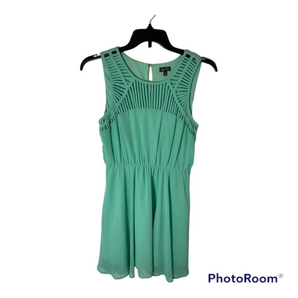 Juniors Lily Rose Teal Sleeveless Dress Size Large